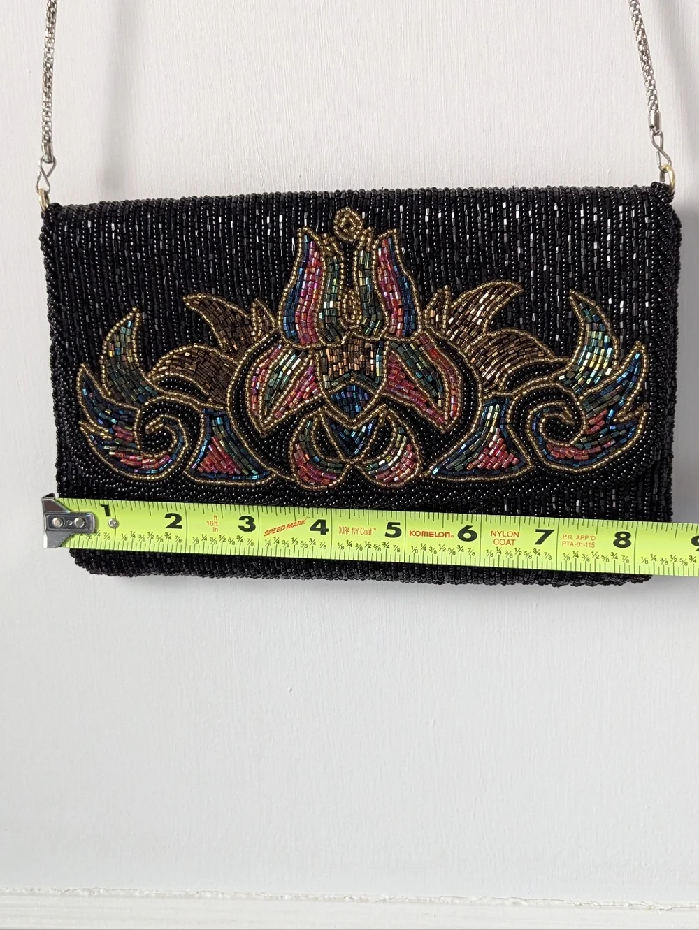 La Regale Vintage Unique Beaded Black Chained Shoulder Bag Wedding Prom Gatsby